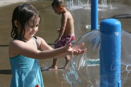 Girl Playing in the Water